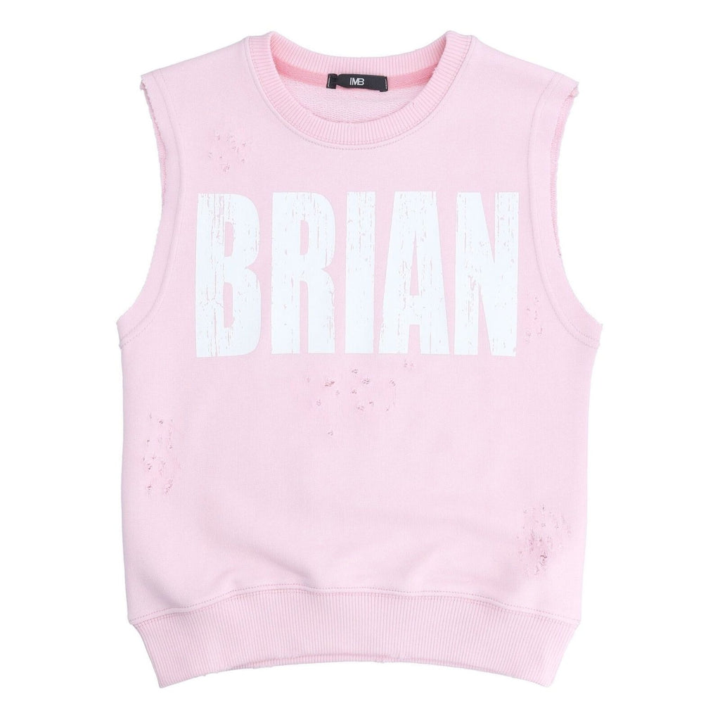 IMB Im Brian Distressed Sleeveless Sweat Top